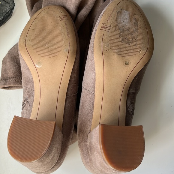 INC women’s taupe tan Rikki over the knee faux suede boots 2 1/2 “ block heel - Picture 7 of 7